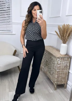 Rita Black Straight Trousers