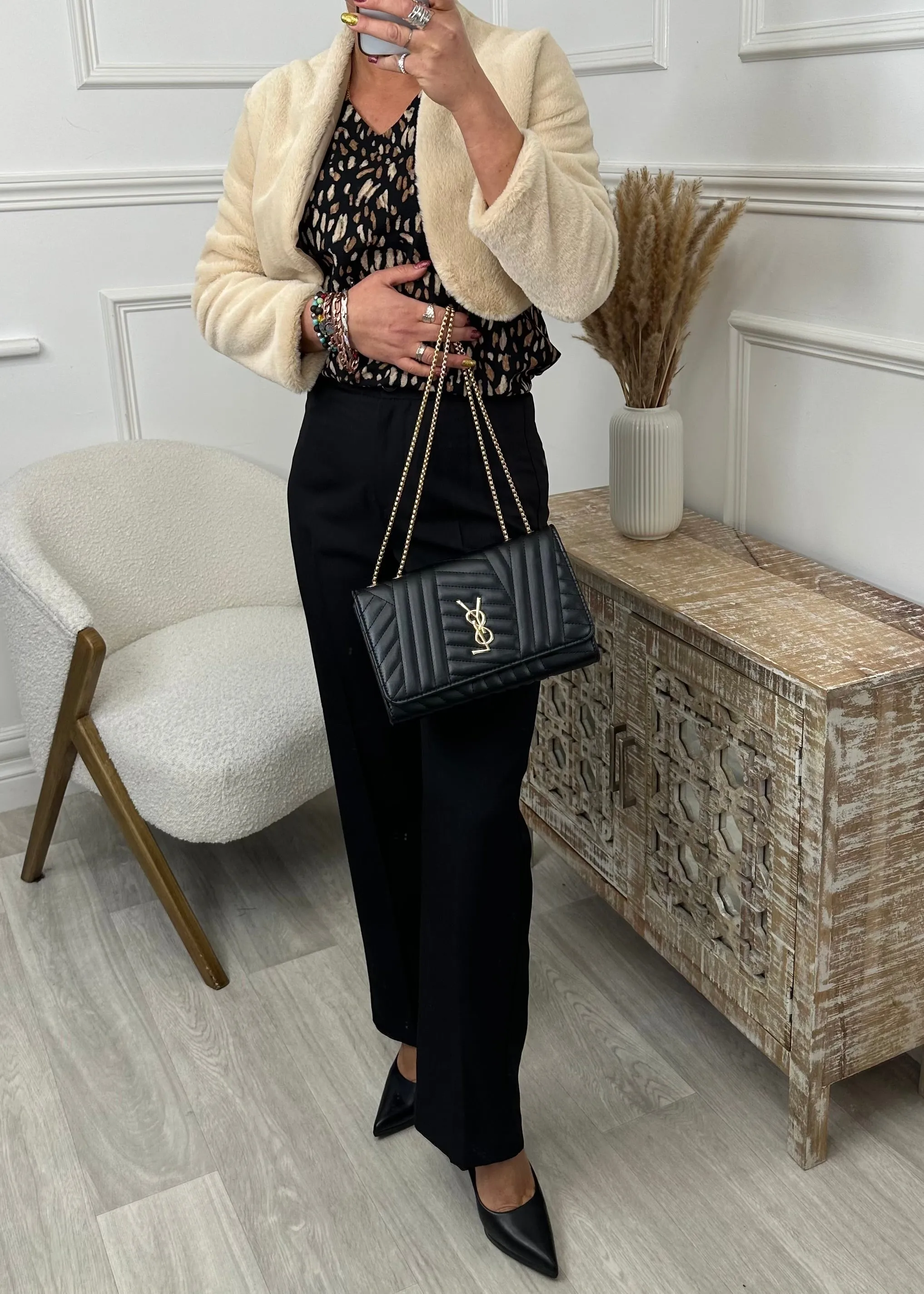 Rita Black Straight Trousers