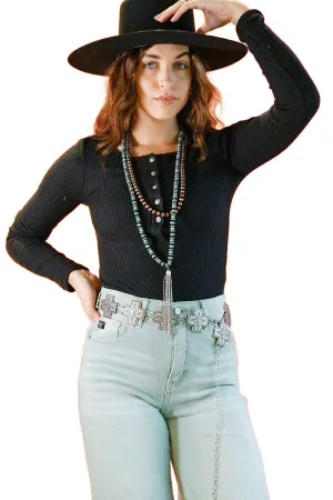 RODEO CONCHO BODYSUIT - BLACK