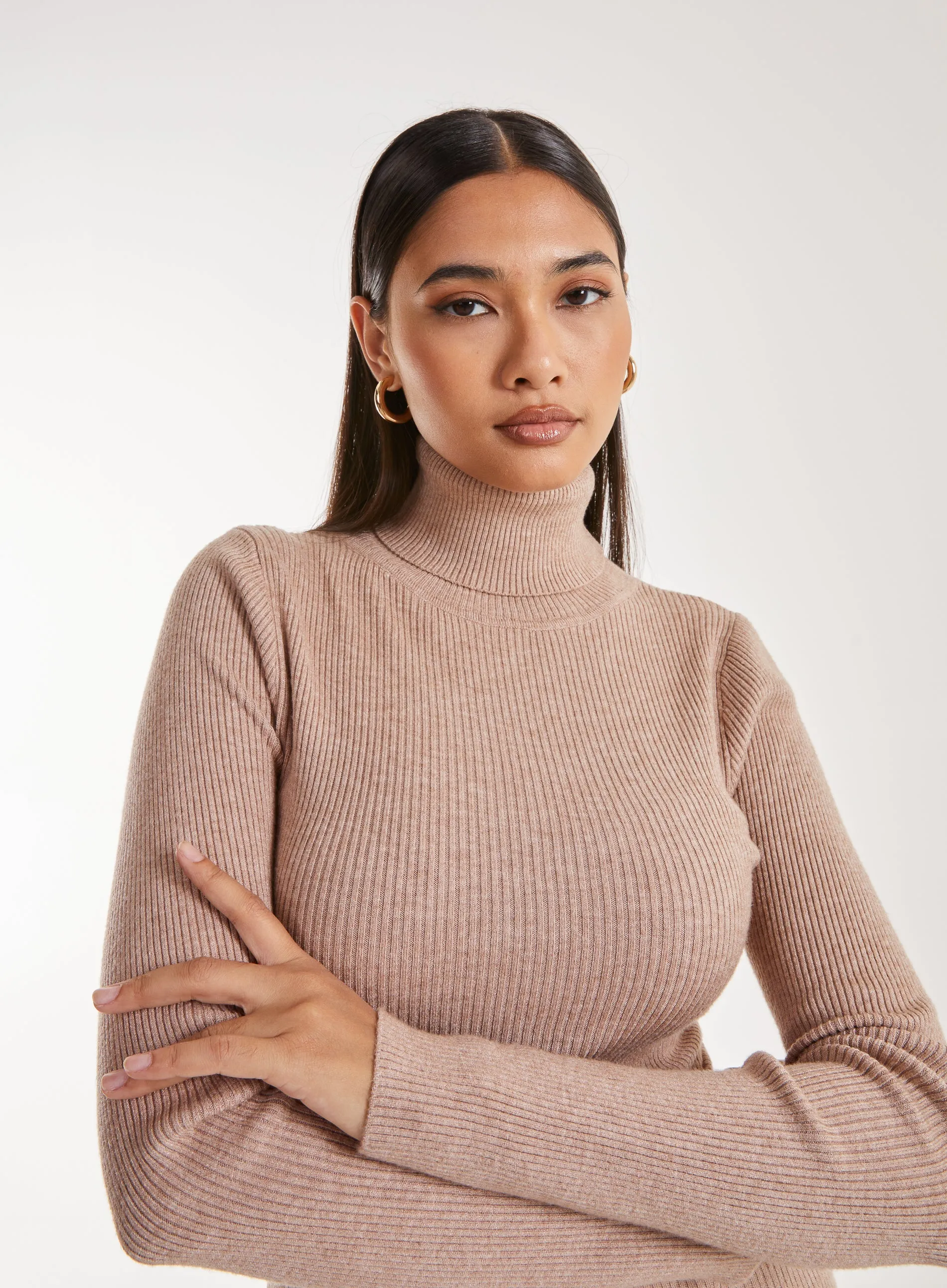 Roll Neck Mini Dress
