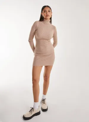 Roll Neck Mini Dress