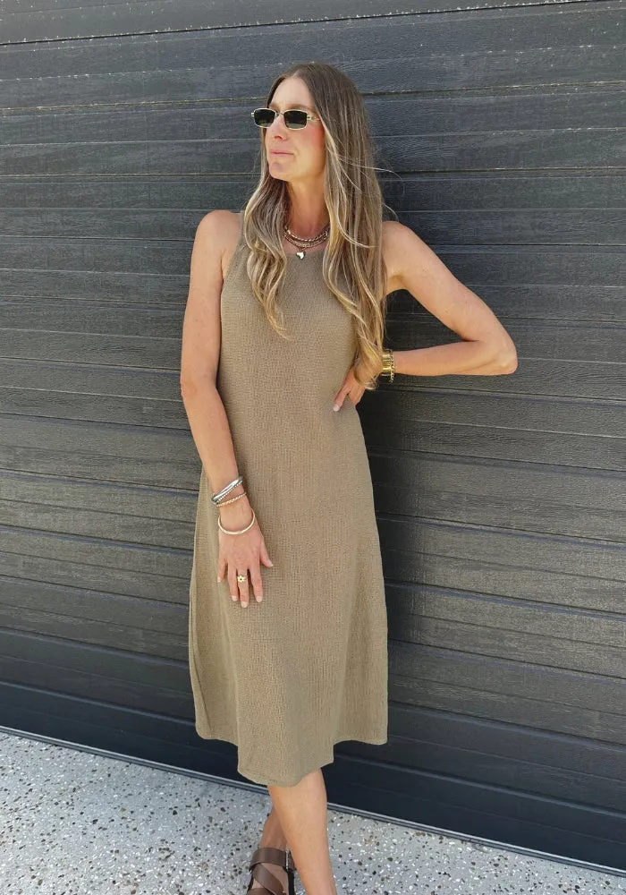 Roma Mesh Dress Khaki