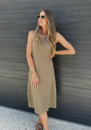 Roma Mesh Dress Khaki