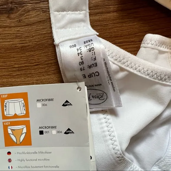 Rosa Faia by Anita White T-Back Sport Bra Size 34 DD NWT