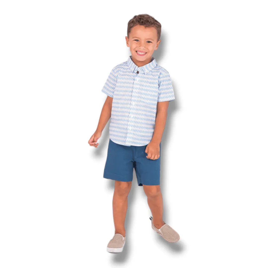 RuffleButts | Chino Shorts | Indigo