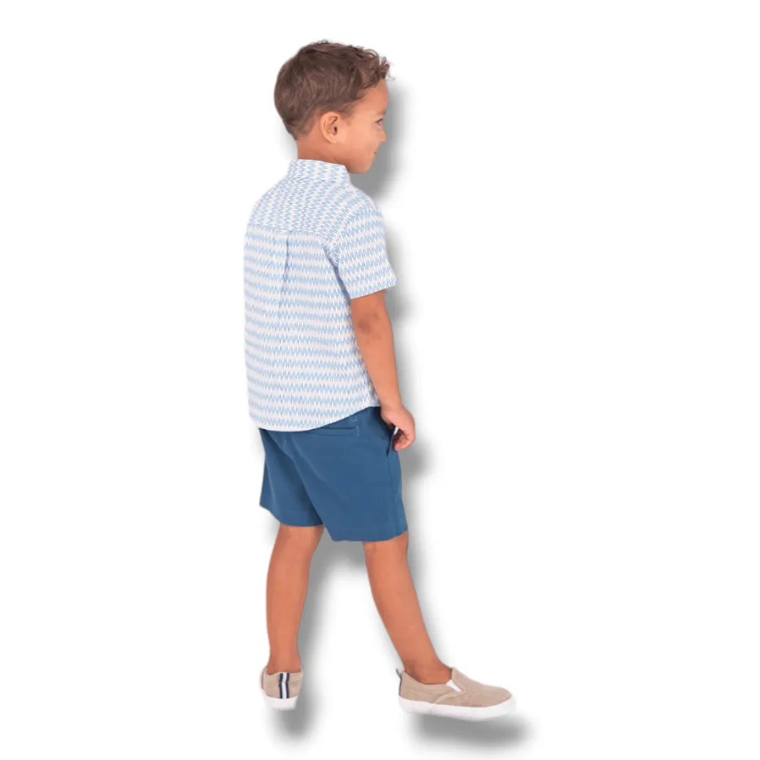 RuffleButts | Chino Shorts | Indigo