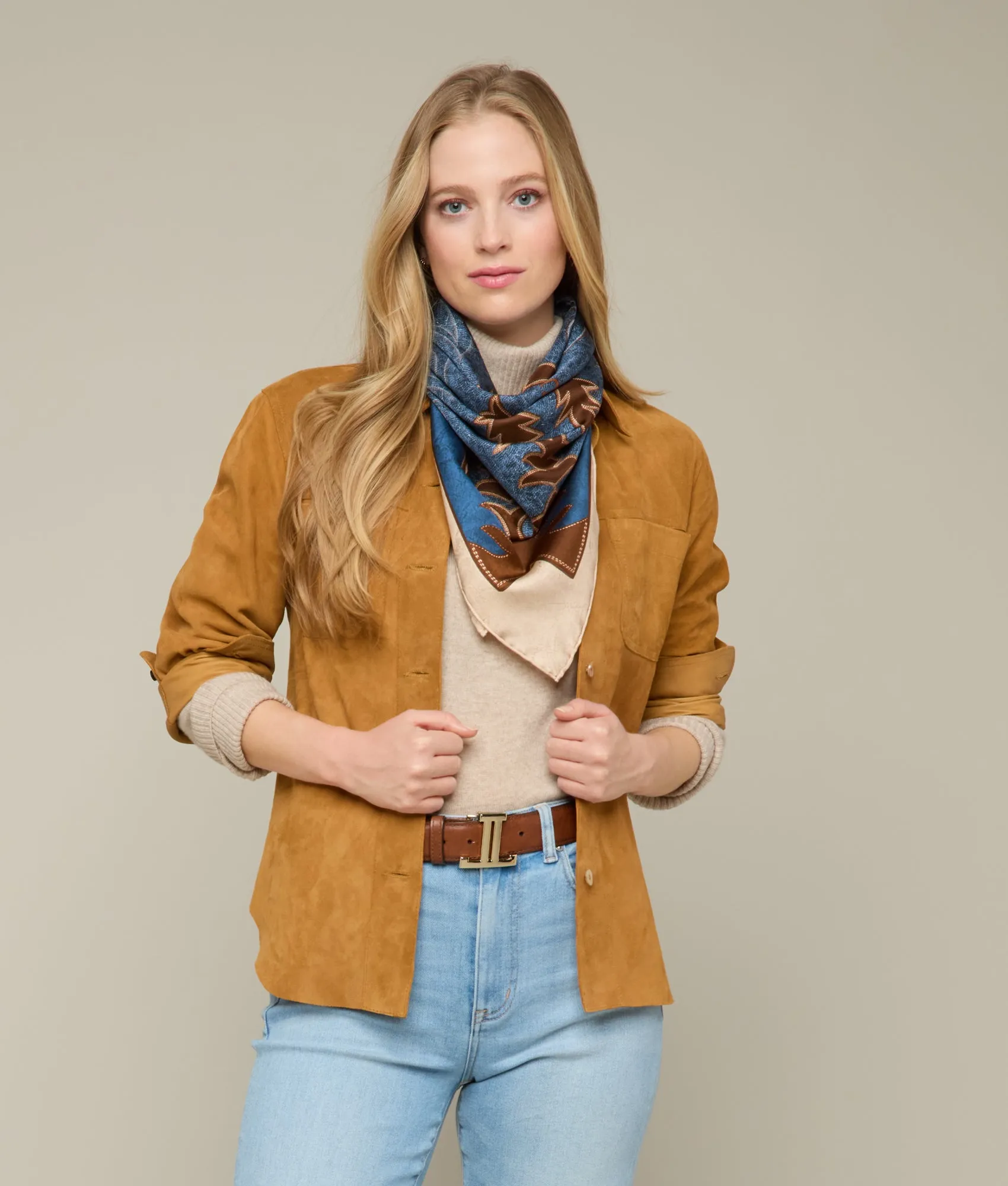 Saddle Scarf :: Blue/Brown