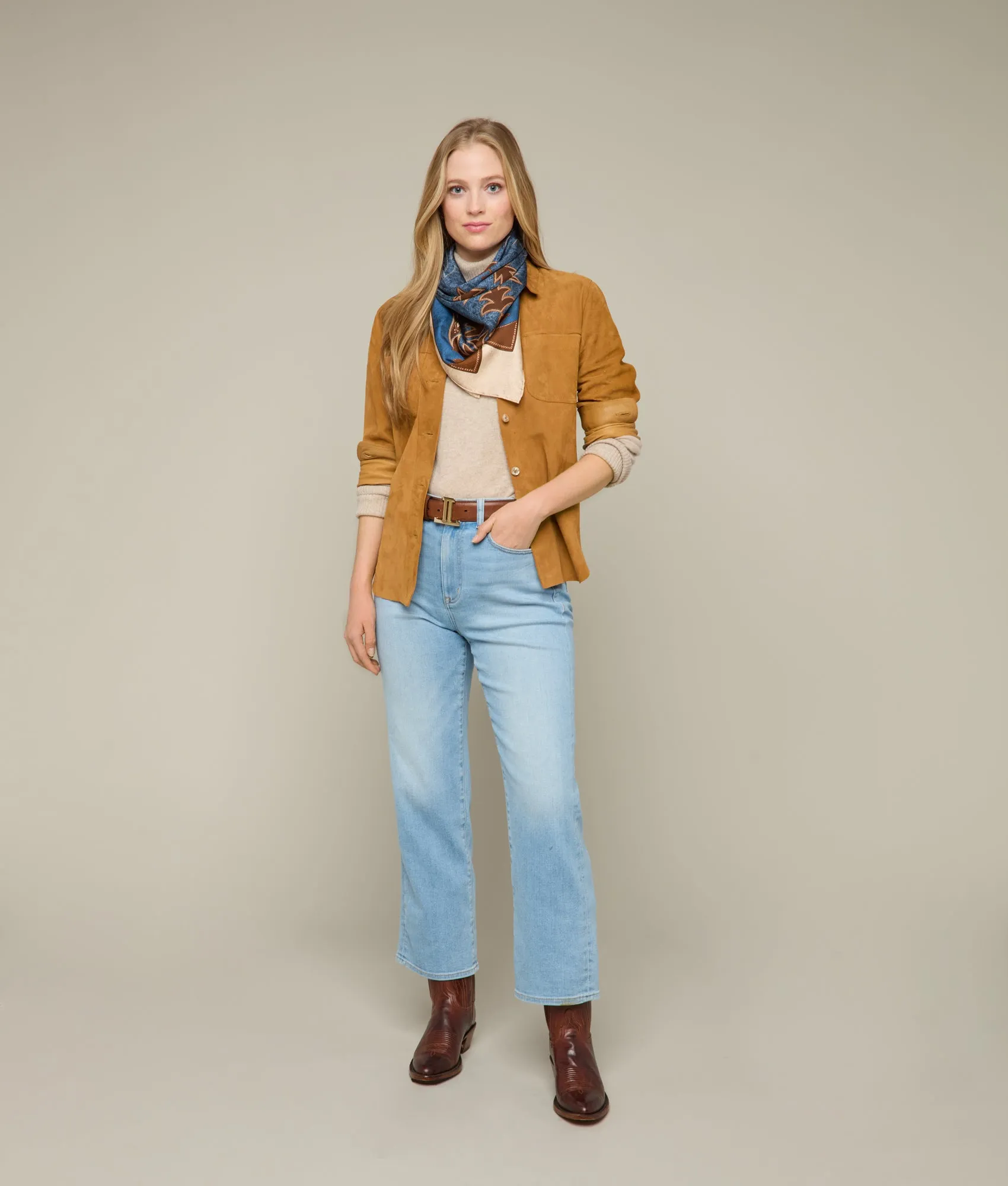 Saddle Scarf :: Blue/Brown