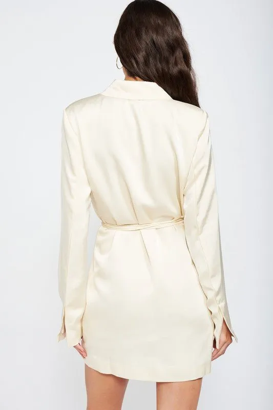 Satin Blazer Mini Dress