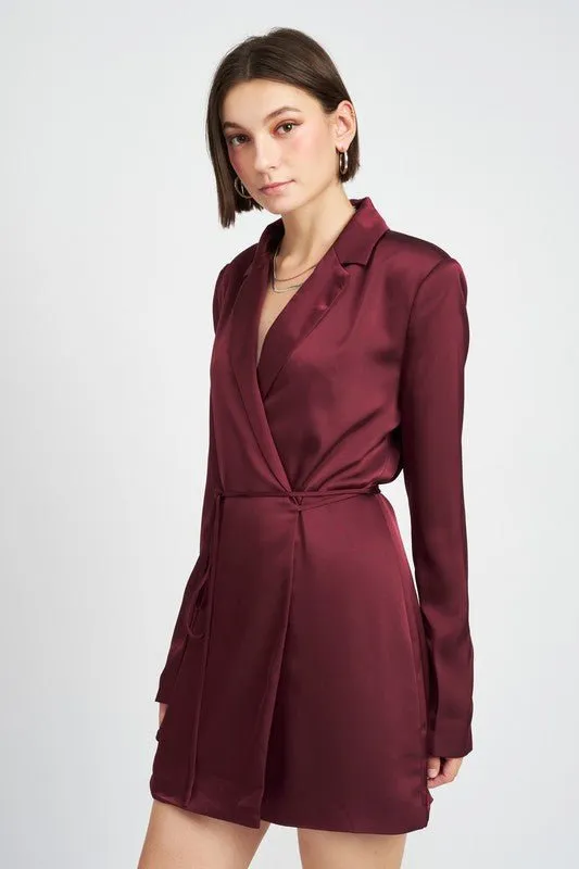 Satin Blazer Mini Dress
