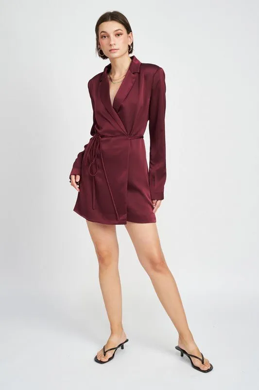 Satin Blazer Mini Dress