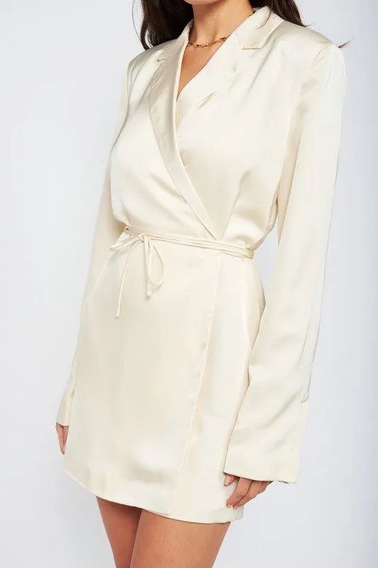 Satin Blazer Mini Dress