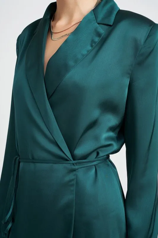 Satin Blazer Mini Dress