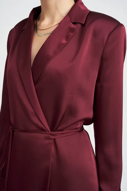 Satin Blazer Mini Dress
