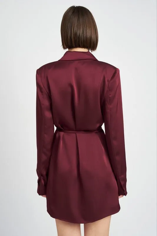 Satin Blazer Mini Dress