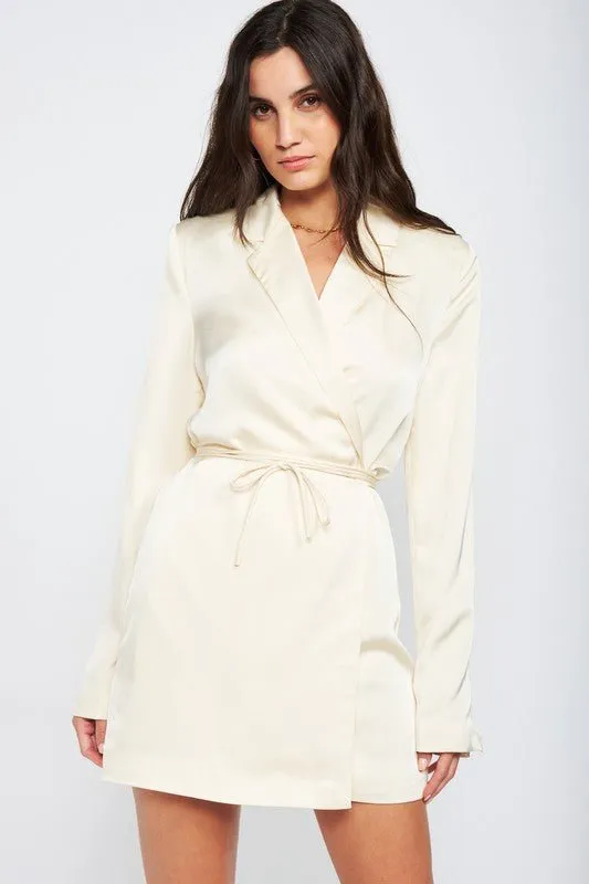 Satin Blazer Mini Dress