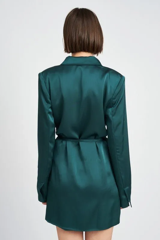 Satin Blazer Mini Dress