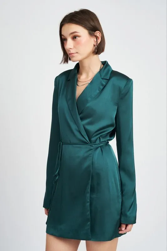 Satin Blazer Mini Dress
