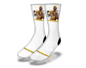 SAVVY SOX x RETRO KINGS MAMBA WHITE SOCKS