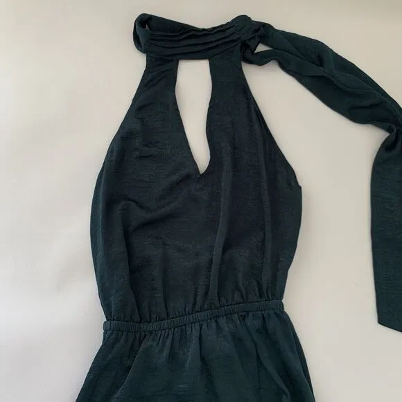 Show Me Your Mumu Karolina Collar Dress M Dark Green Halter High Low Whimsy Boho