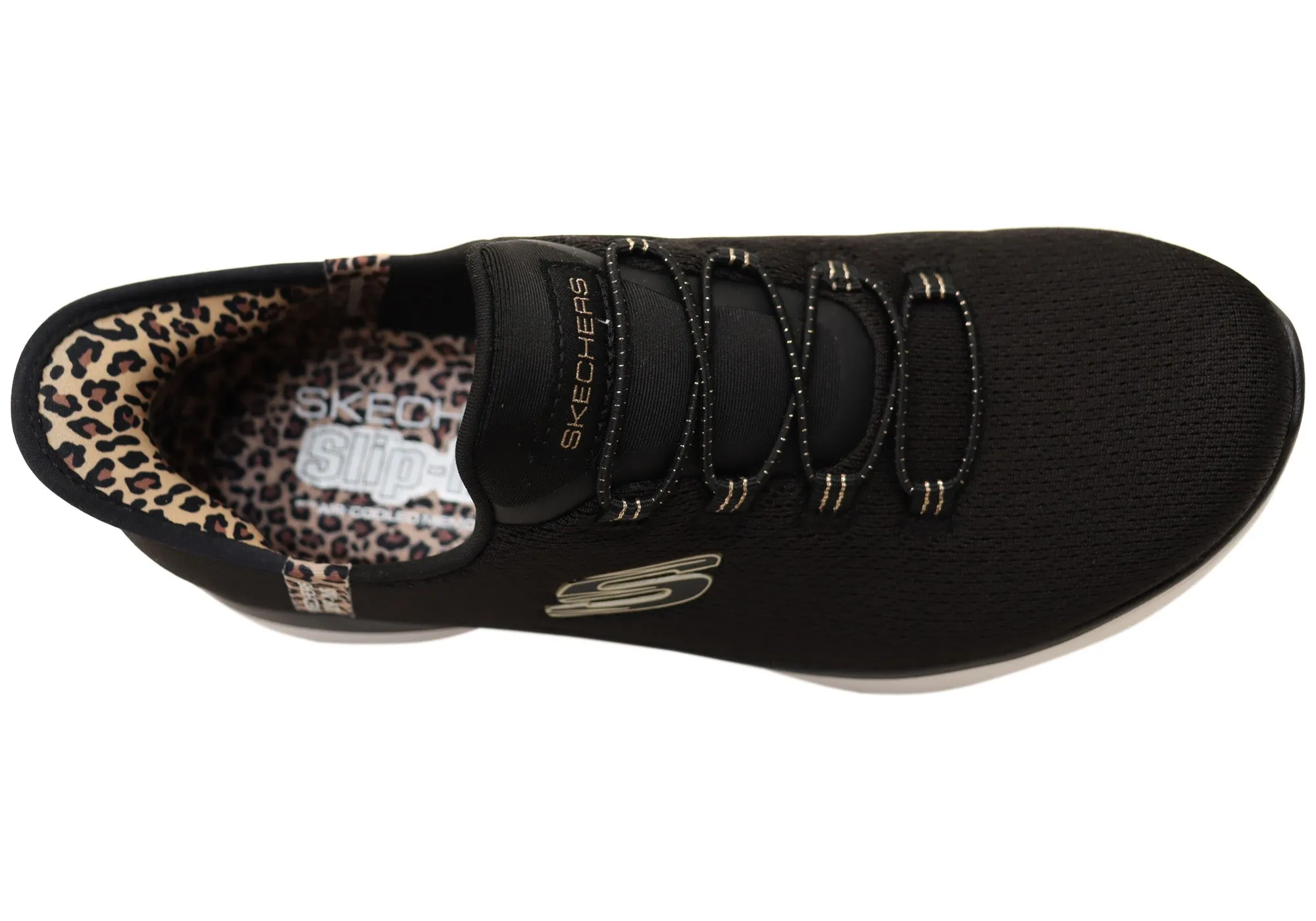 Skechers Womens Slip Ins Summits Leopard Chic Comfortable Shoes