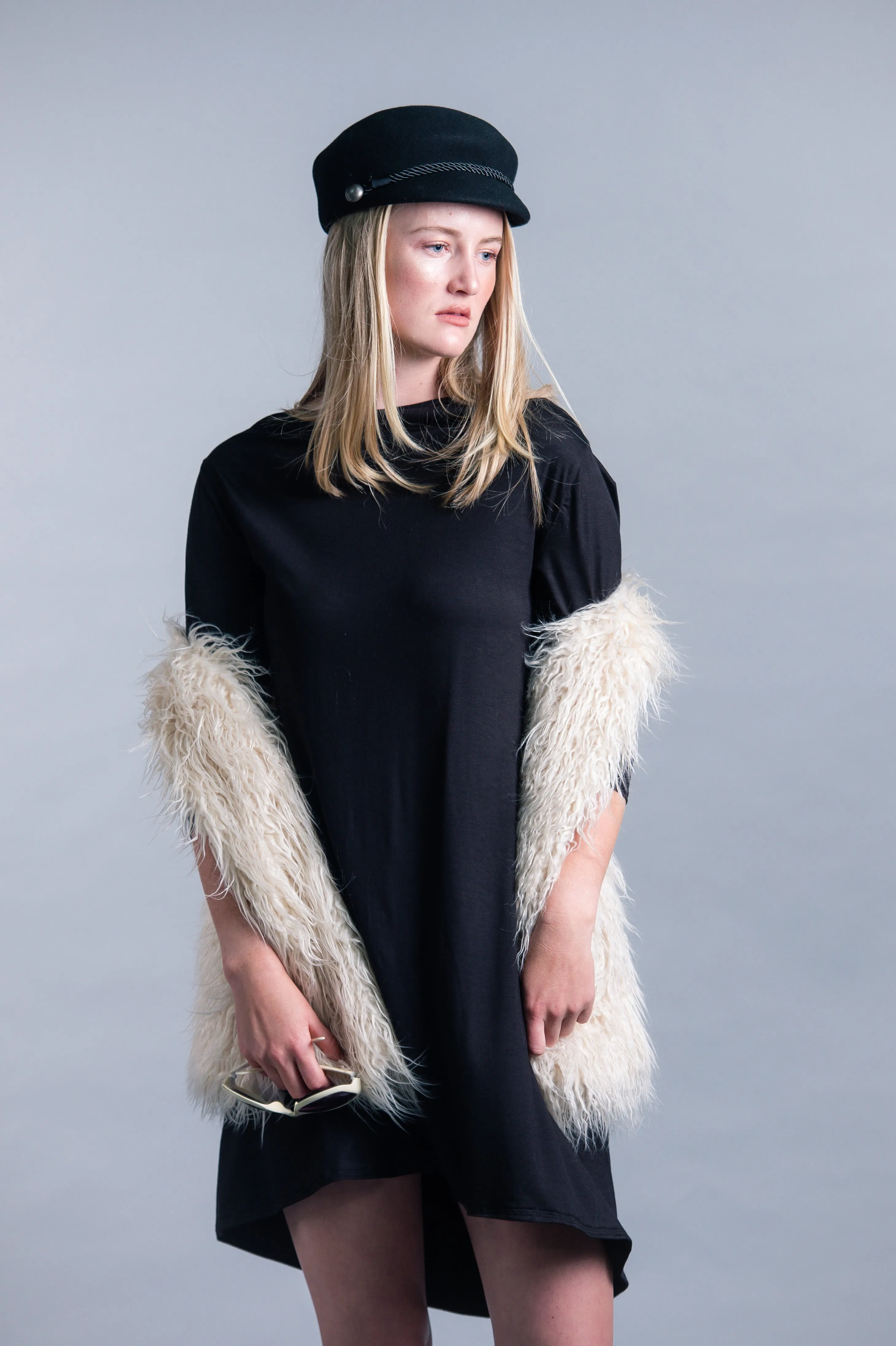 Slouchy Open Back Long Sleeve Midi Dress