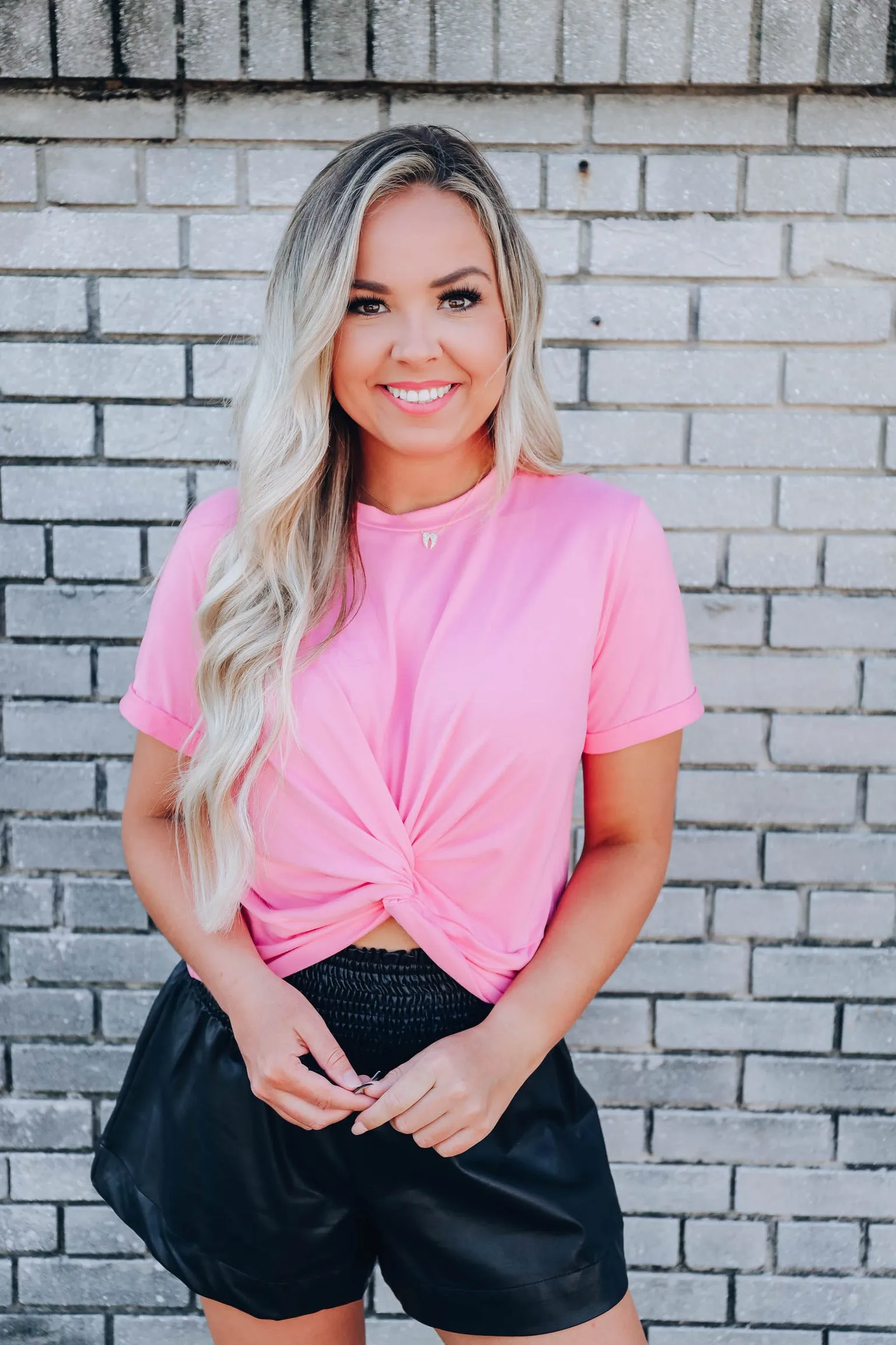 Spiral Knot Crop Top - Bubblegum