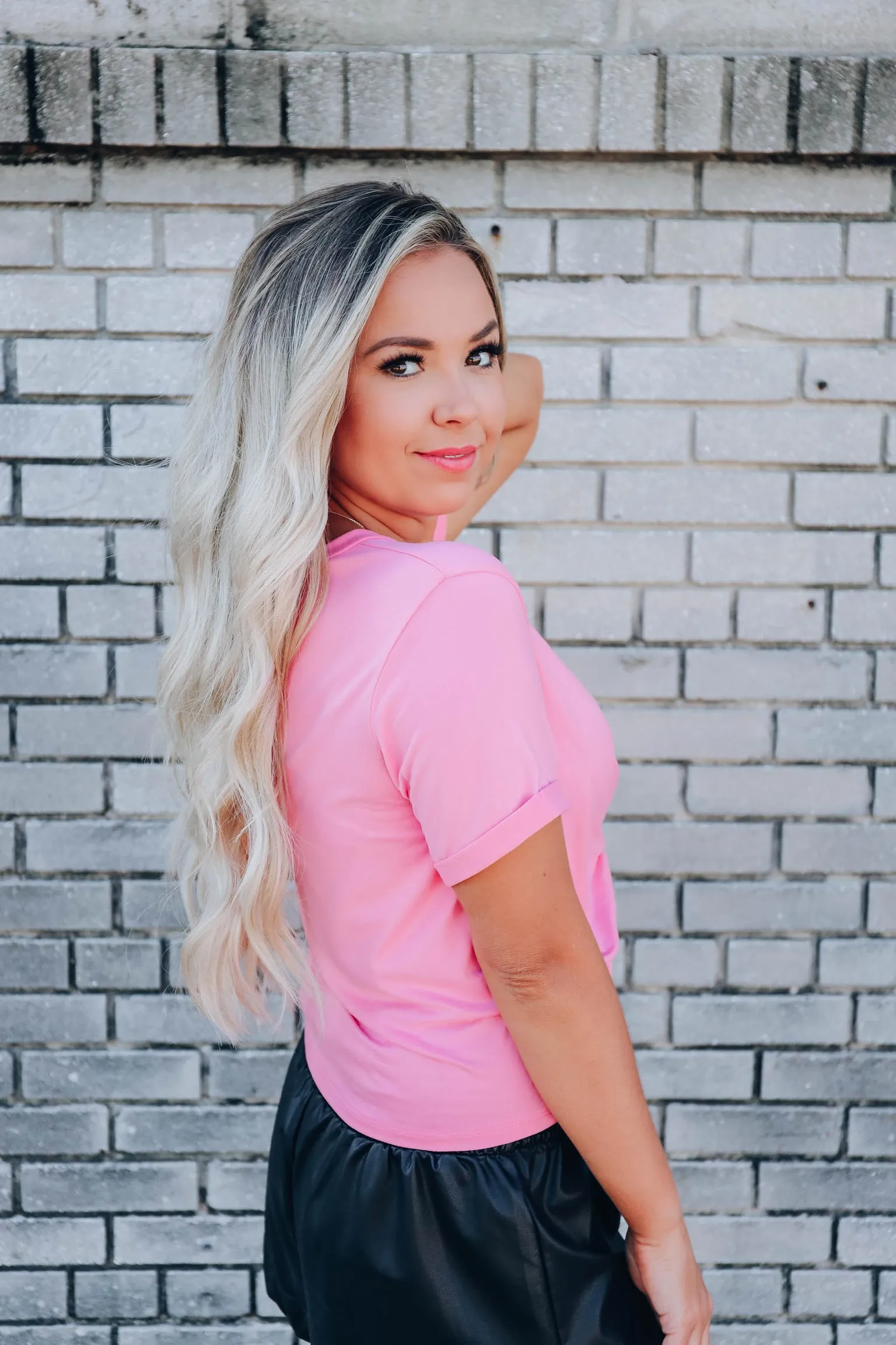 Spiral Knot Crop Top - Bubblegum