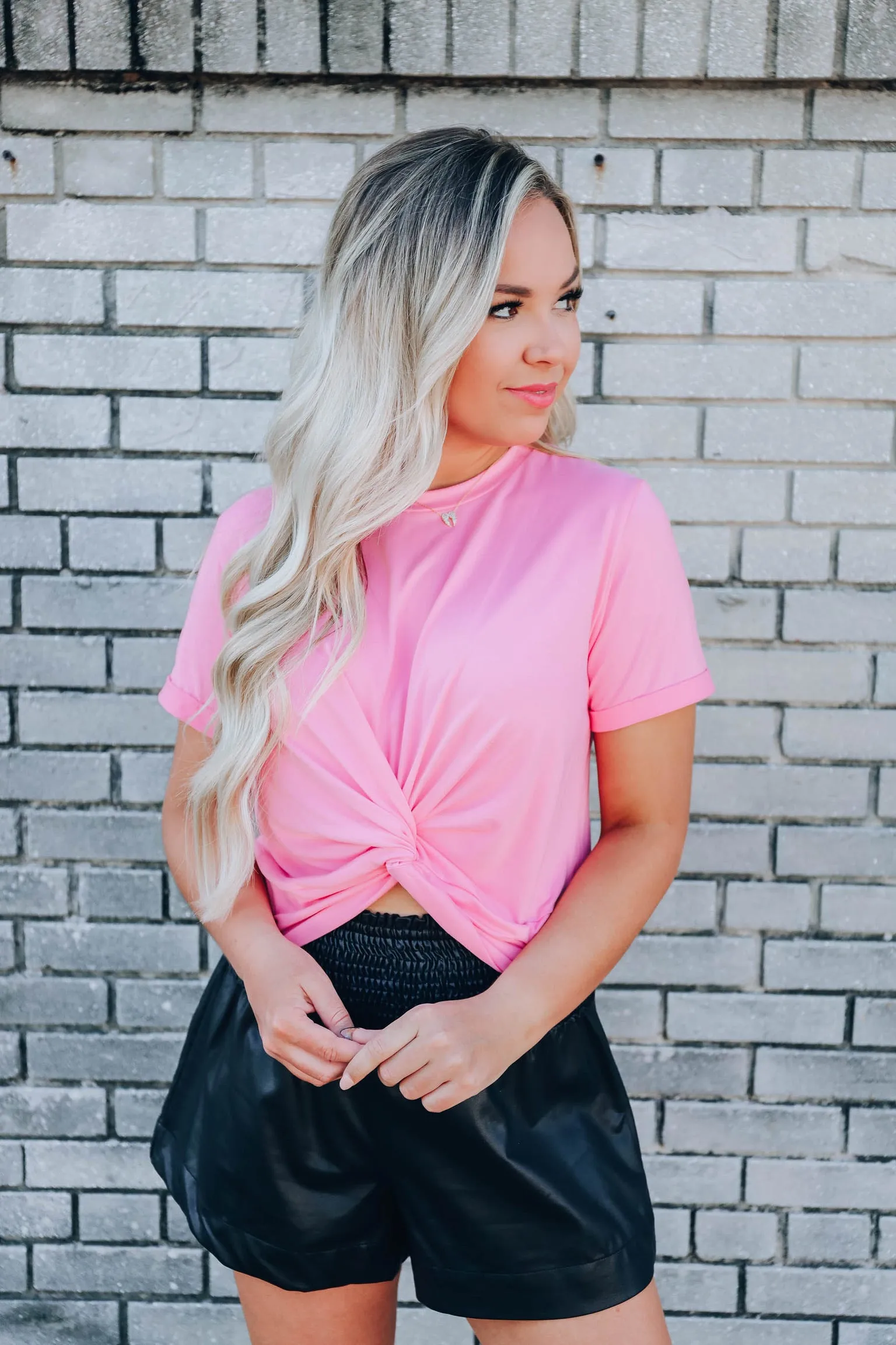 Spiral Knot Crop Top - Bubblegum