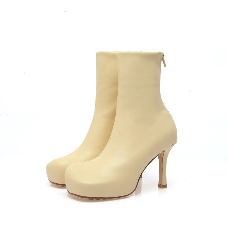 Square Toe Stretch Winter Women Ankle Boots