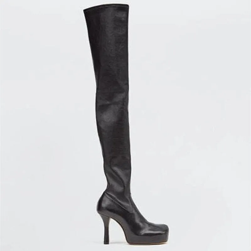 Square Toe Stretch Winter Women Ankle Boots