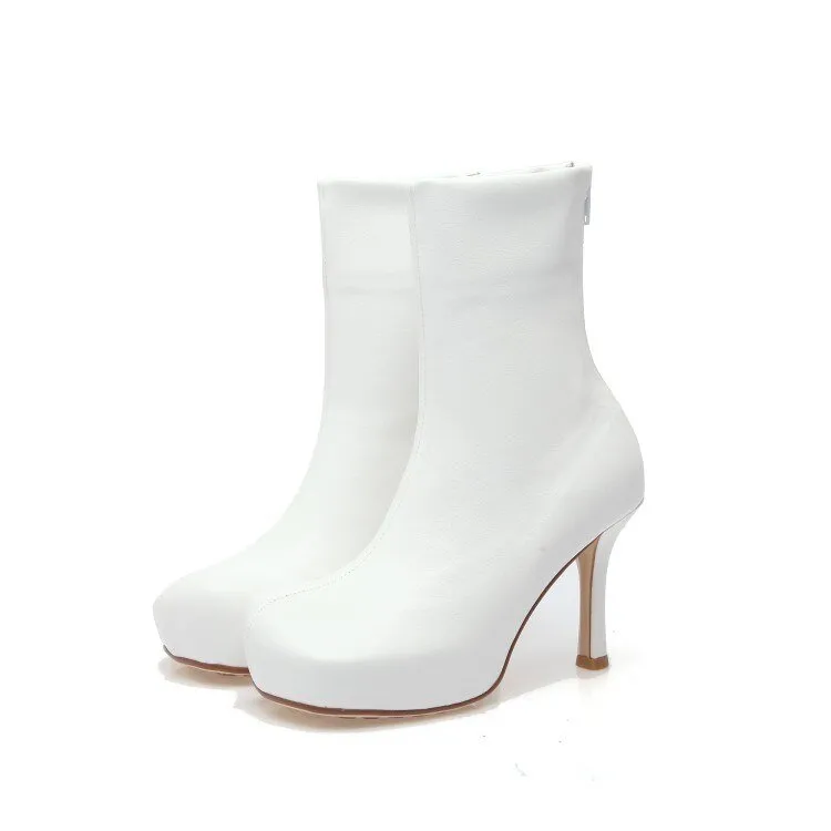 Square Toe Stretch Winter Women Ankle Boots