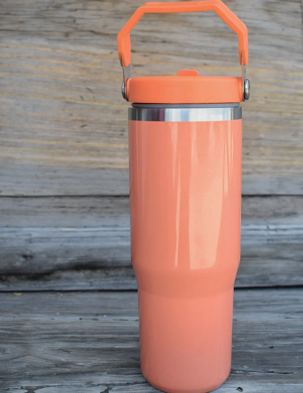 STAINLESS STEEL PEARL FLIP STRAW TUMBLER 30 oz - 2 COLORS