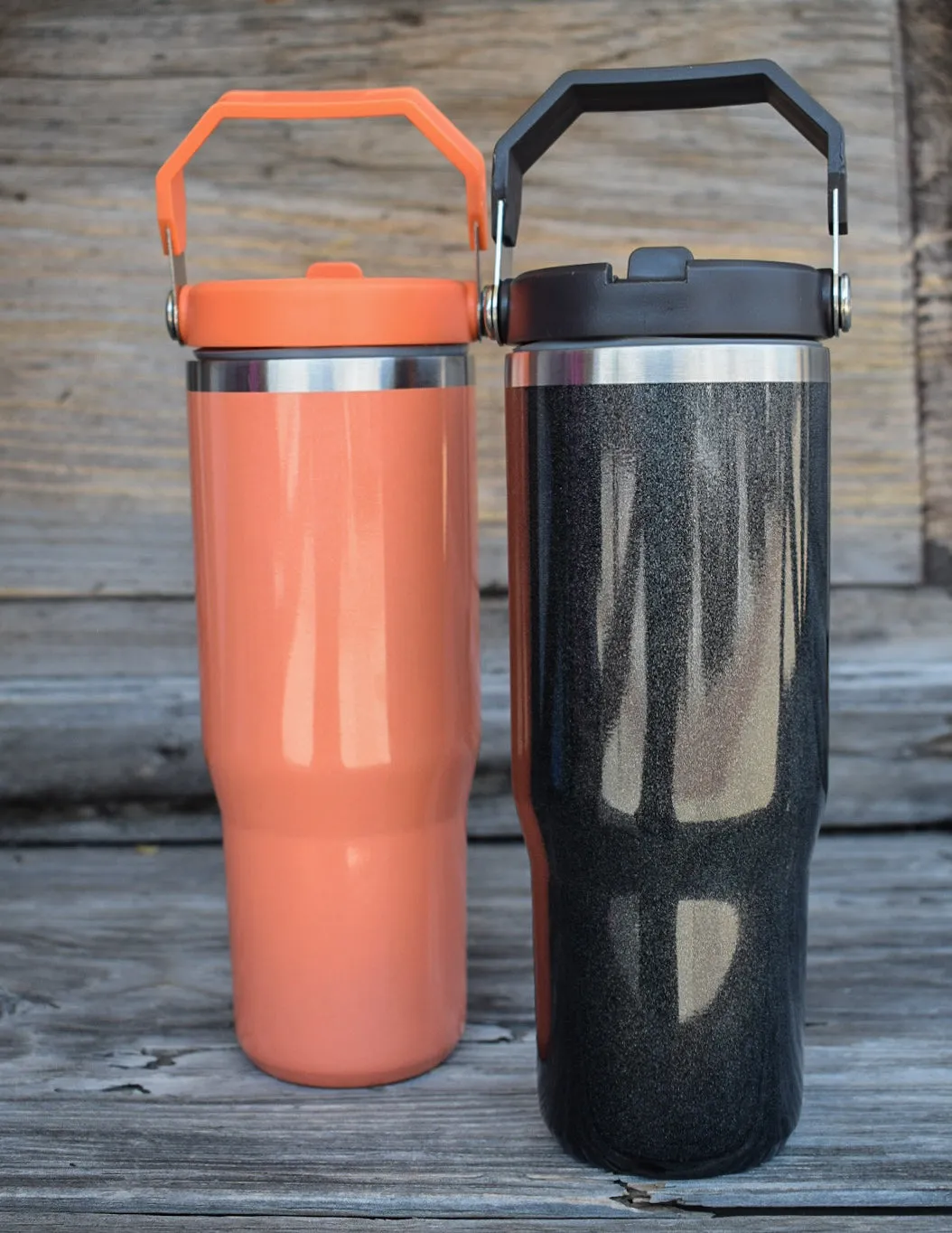 STAINLESS STEEL PEARL FLIP STRAW TUMBLER 30 oz - 2 COLORS