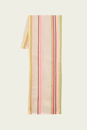 Striped Light Scarf in Beige Multicolor
