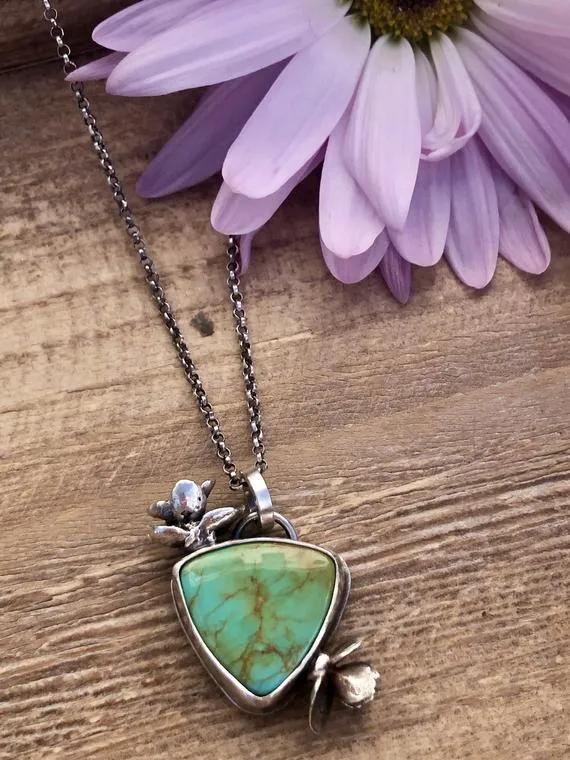 Succulents and turquoise Necklace