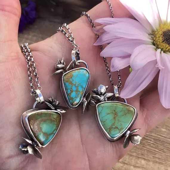 Succulents and turquoise Necklace
