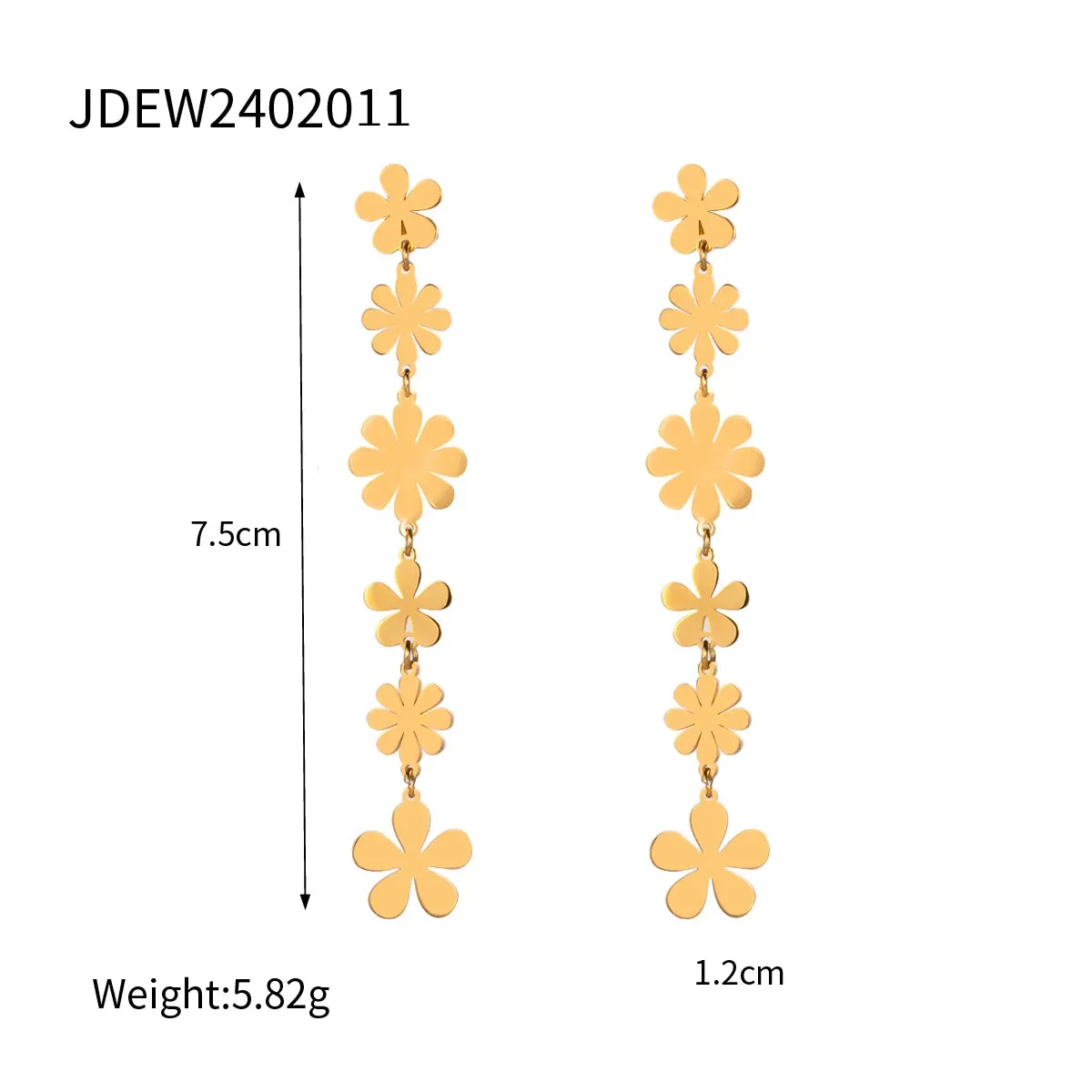 Summer Light Daisy Long Pendant Earrings
