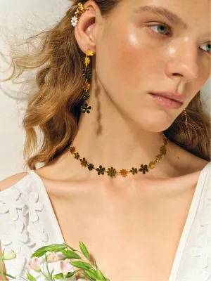 Summer Light Daisy Long Pendant Earrings