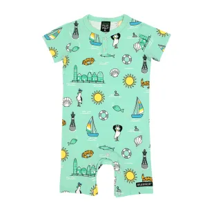 Summer Print Summer Suit in Light Pear - 2 Left Size 6-9 months