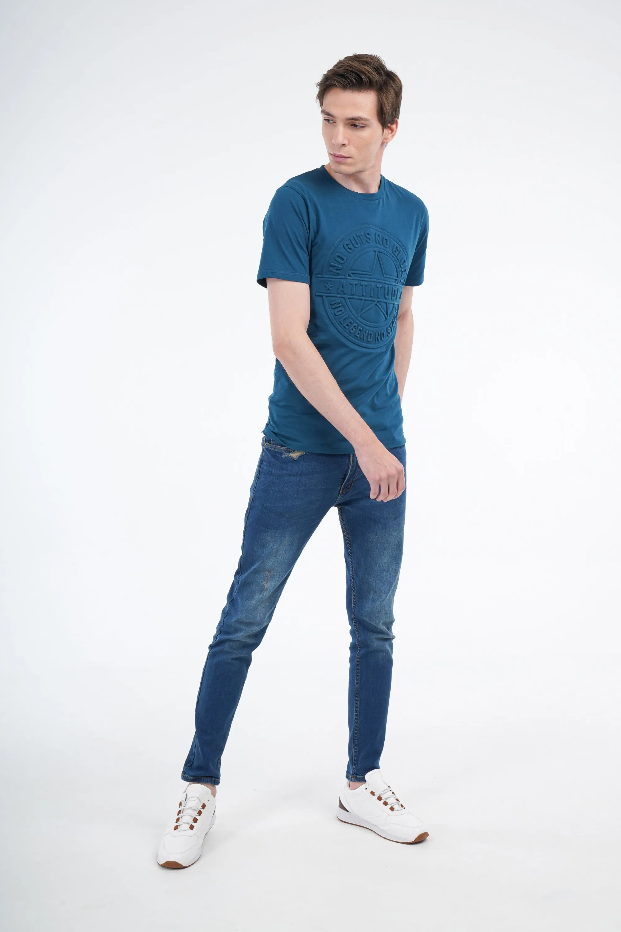Teal Half Sleeve T-Shirt
