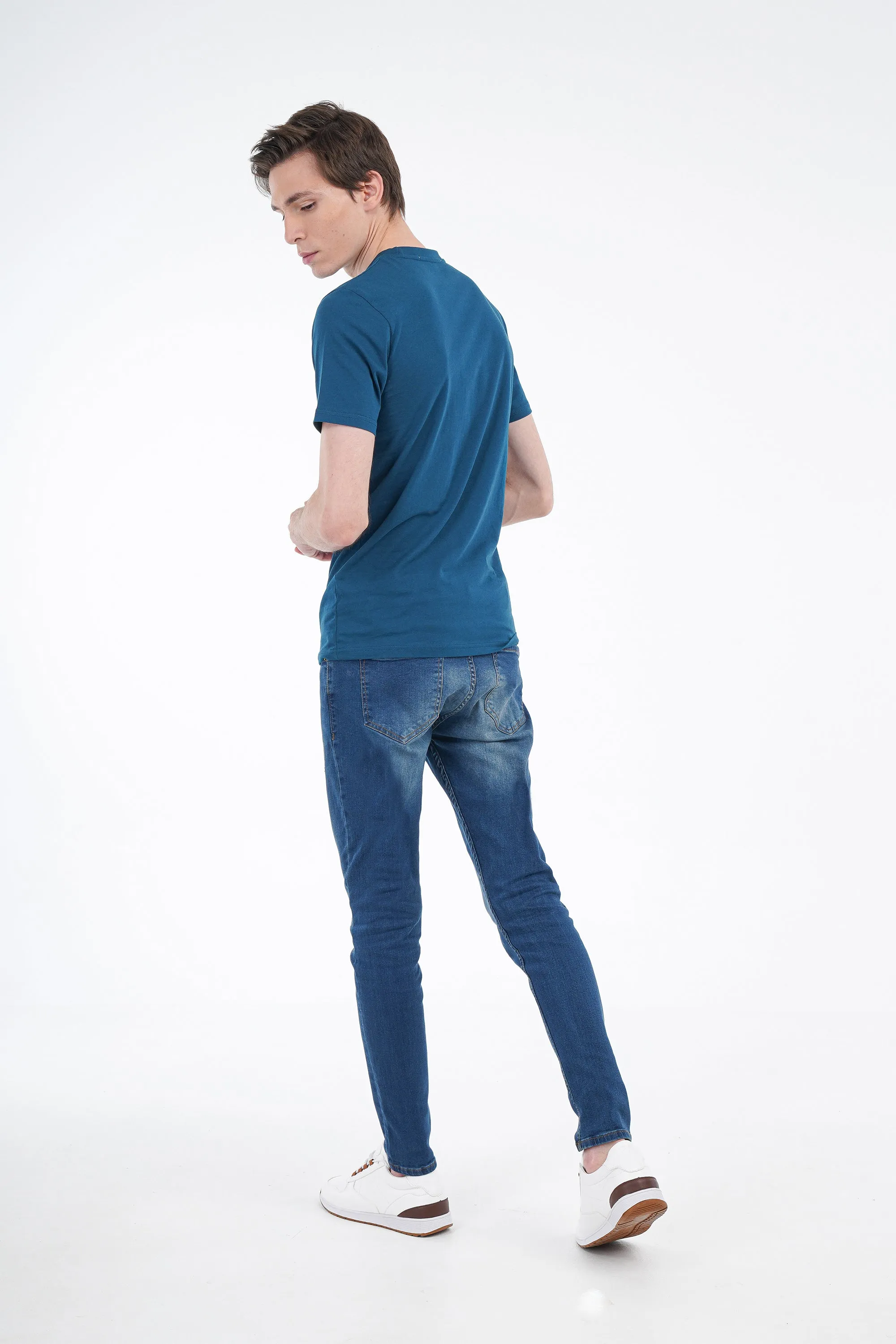 Teal Half Sleeve T-Shirt
