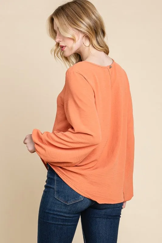 Textured Bell Sleeve Tunic