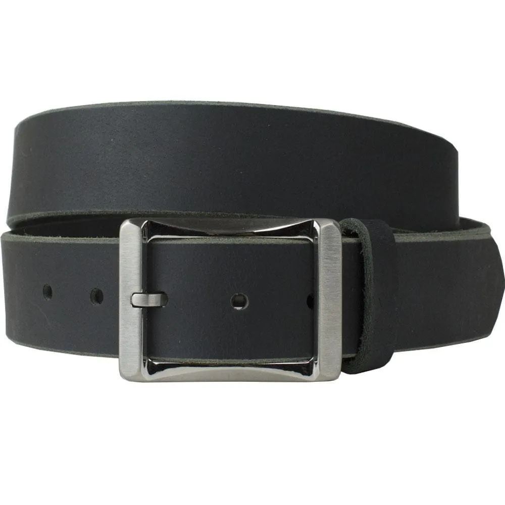 Titanium Black Leather Work Belt II by Nickel Smart®