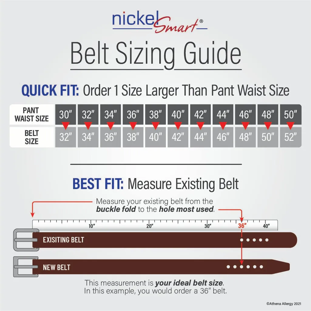 Titanium Black Leather Work Belt II by Nickel Smart®
