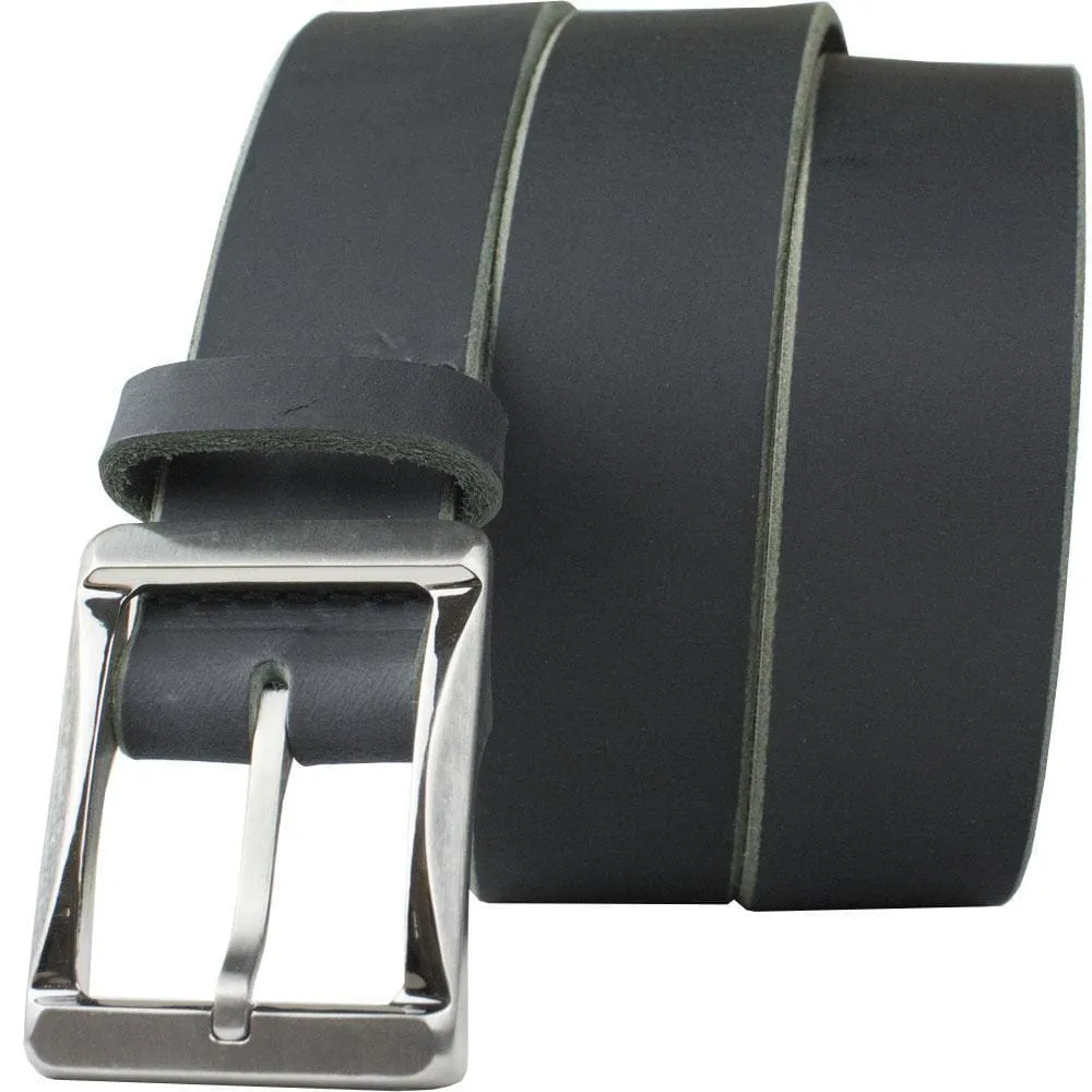 Titanium Black Leather Work Belt II by Nickel Smart®