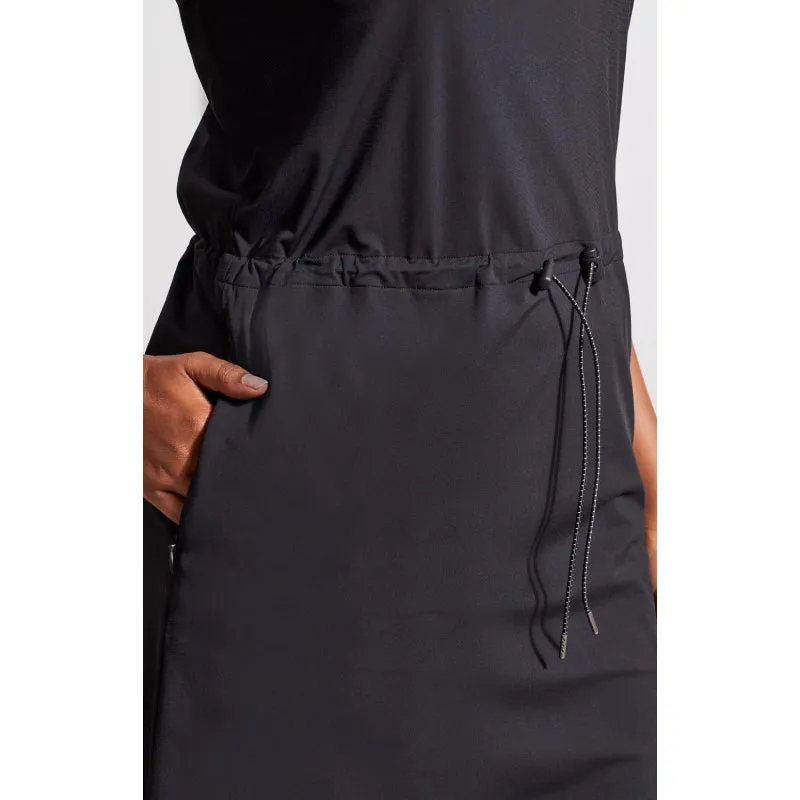 Tribal Sleeveless Mock Neck Dress w/ Bungee Cord Waistband
