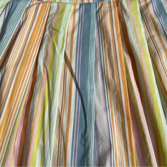 Trina Turk Pastel Pink &amp; Blue Stripes A-line Skirt 4/US S