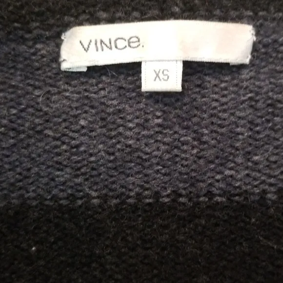 💕VINCE💕 Striped Shawl Collar Cardigan Hooded Alpaca Wool Cashmere Striped XS