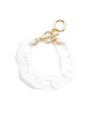 White Lucite Chain Link Bracelet